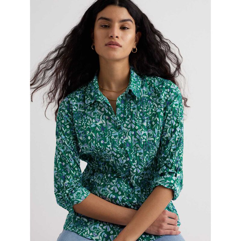 Seasalt Cornwall Larissa Shirt - Woodland Floral Dark Stem image number 2